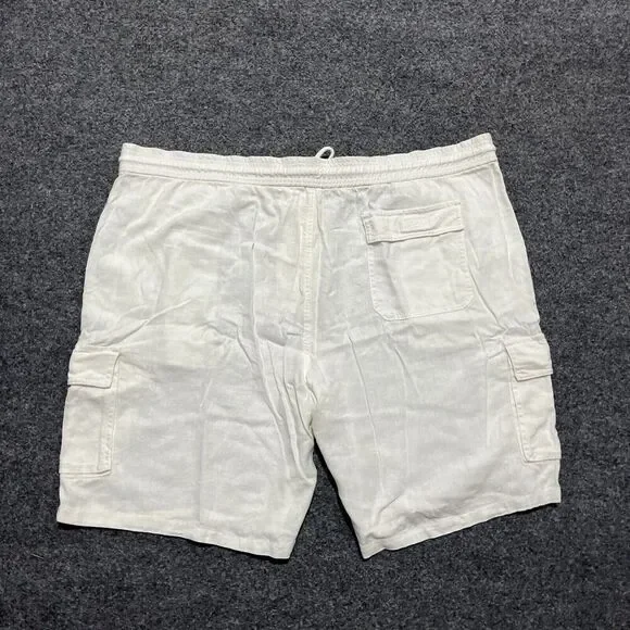 CUBAVERA Shorts Mens Size Extra Large White Linen Drawstring Cargo Pocket - Picture 10 of 14